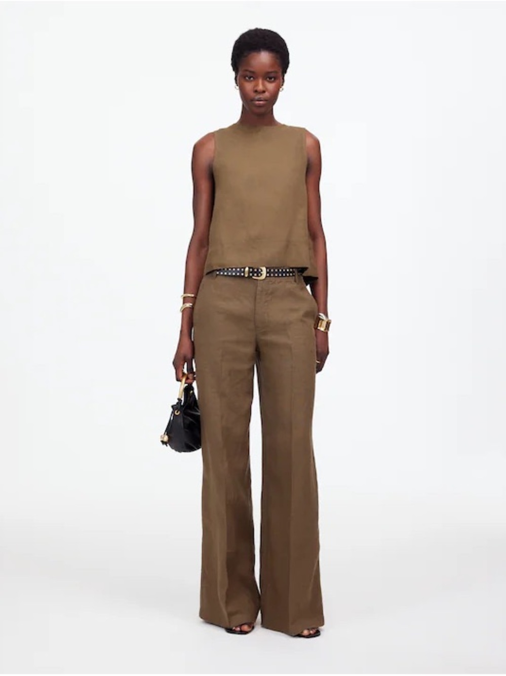 Madewell Zoe Linen Wide-Leg Pants P0 Safari Khaki